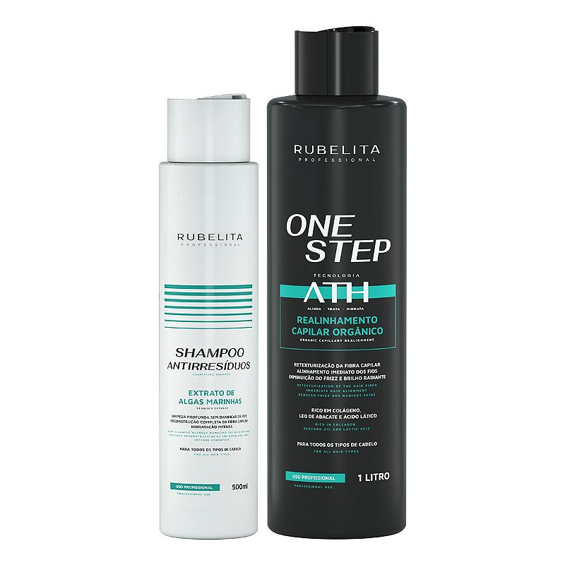 Kit Rubelita Progressiva One Step 1L + Shampoo Antirresíduo