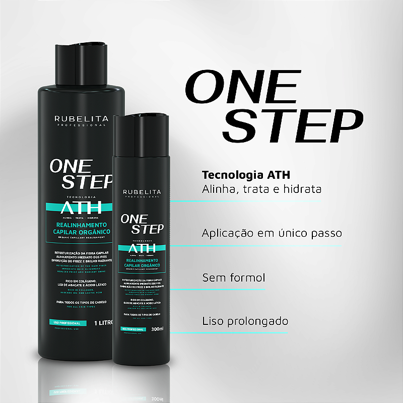 Kit Rubelita Progressiva One Step 1L + Shampoo Antirresíduo